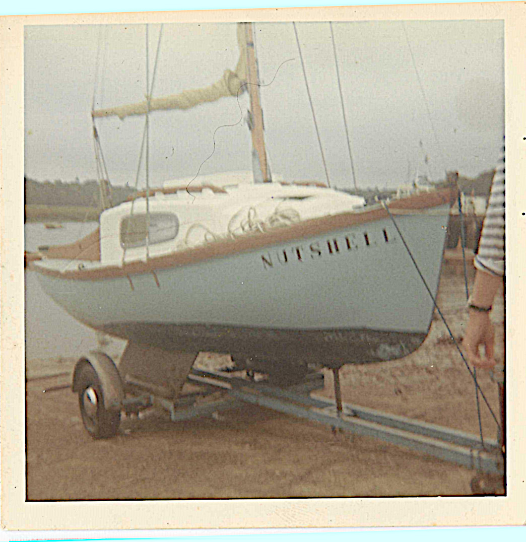 Nutshell on her trailer ready for launching